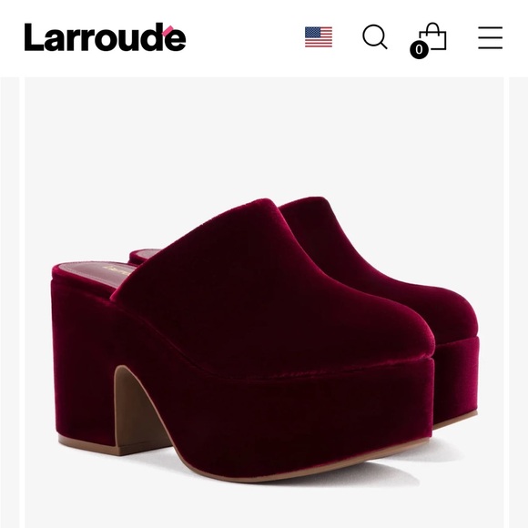 Larroude Miso deepsea velvet clogs - size 8 never worn! - Picture 4 of 13